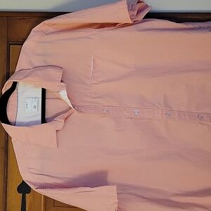 DKNY Textured Cotton Short Sleeve Shirt